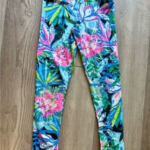Lilly Pulitzer girls maia Kids Leggings sz medium 6 7 stretch bright pants